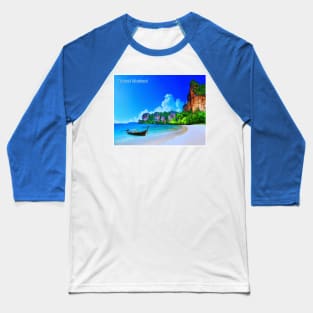 Phuket Thailand Bay Vintage Travel and Tourism Advertising Print Baseball T-Shirt